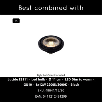 Lucide SENSAS stropní bodové svítidlo 1xES111 černá, LUCIDE, TRENDY svítidla