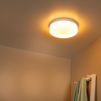 Lucide BISKIT – stropní svítidlo do Koupelny – Ø 28 cm – LED – 1x18W 2700K – IP44 – se senzorem – Bílé, LUCIDE, TRENDY svítidla