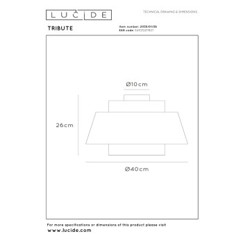 Lucide TRIBUTE - stropní svítidlo - Ø 40 cm - 1xE27 - krémové, LUCIDE, TRENDY svítidla