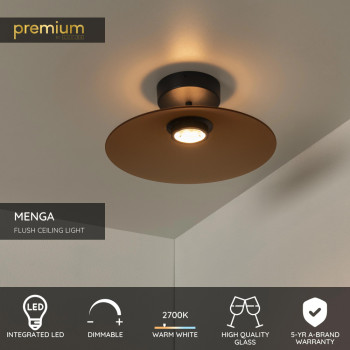 Lucide MENGA - stropní svítidlo - Ø 40 cm - LED - stmívatelné - 1x11W 2700K - Jantar, LUCIDE, TRENDY svítidla