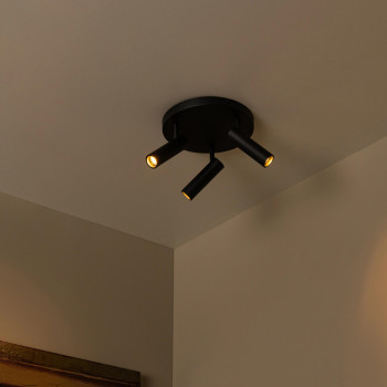 Lucide GRADO - Stropní bodové svítidlo - Ø 25 cm - 3xGU10 (MR11) - Černé, LUCIDE, TRENDY svítidla