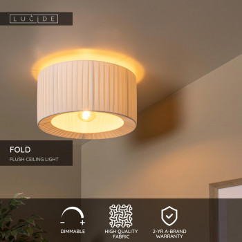 Lucide FOLD - stropní svítidlo - Ø 40 cm - 1xE27 - Bílá, LUCIDE, TRENDY svítidla