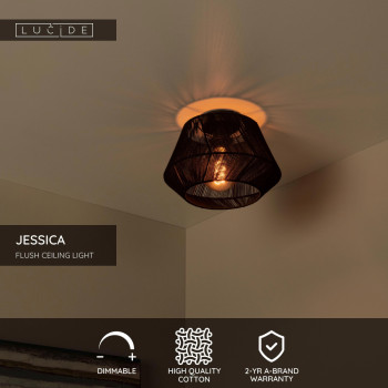 Lucide JESSICA - stropní svítidlo - Ø 30 cm - 1xE27 - Černá, LUCIDE, TRENDY svítidla