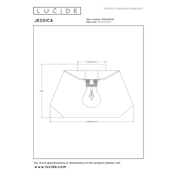 Lucide JESSICA - stropní svítidlo - Ø 30 cm - 1xE27 - Černá, LUCIDE, TRENDY svítidla