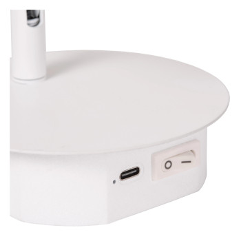 Lucide JOLIJN - Dobíjecí noční lampa / Nástěnné svítidlo - USB nabíjení - Ø 10,2 cm - LED - 1x2W 3000K - bílá, LUCIDE, TRENDY svítidla