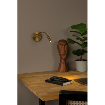 Lucide JOLIJN - Dobíjecí noční lampa / Nástěnné svítidlo - USB dobíjení - Ø 11 cm - LED - 1x2W 3000K - zlatá, LUCIDE, TRENDY svítidla