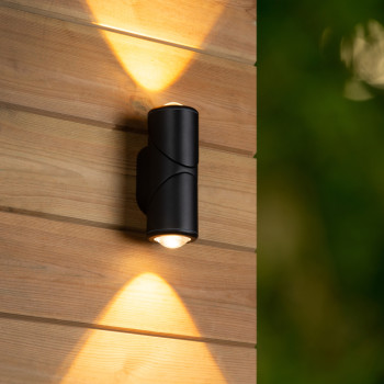 Lucide ERIN - Nástěnné bodové svítidlo - Vnitřní/Venkovní - LED - 2x5W 2700K - IP65 - Černá, LUCIDE, TRENDY svítidla