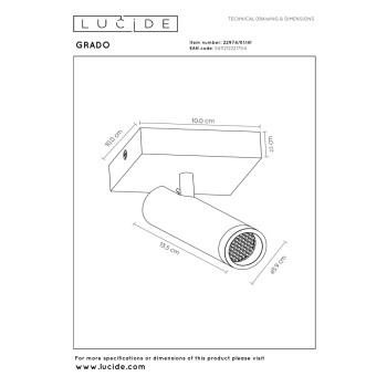 Lucide GRADO - stropní bodové svítidlo - 1xGU10 (MR11) - krémová, LUCIDE, TRENDY svítidla