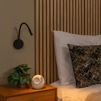 Lucide Premium ASJA - dobíjecí nástěnné svítidlo - baterie - LED 3 kroky stmívání - 1x3W 2700K - černé, LUCIDE, TRENDY svítidla