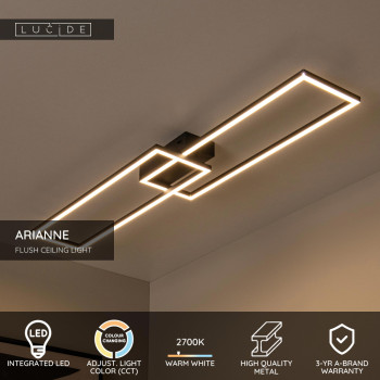 Lucide ARIANNE - stropní svítidlo - LED - 1x23W 2700K/4000K - černé, LUCIDE, TRENDY svítidla