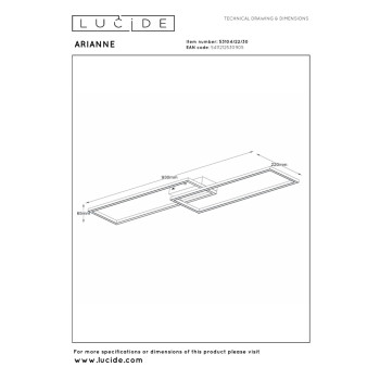 Lucide ARIANNE - stropní svítidlo - LED - 1x23W 2700K/4000K - černé, LUCIDE, TRENDY svítidla