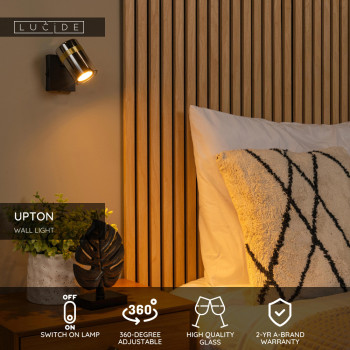 Lucide UPTON - nástěnné svítidlo - 1xGU10 - šedá, LUCIDE, TRENDY svítidla