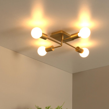 Lucide LESTER - stropní svítidlo - 4xE27 - zlatá/mosazná, LUCIDE, TRENDY svítidla