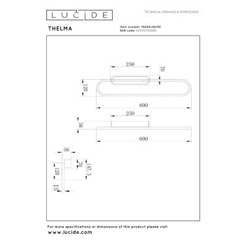 Lucide THELMA - nástěnné svítidlo - LED stmívatelné - 1x24W 2700K - černé, LUCIDE, TRENDY svítidla