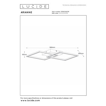 Lucide ARIANNE - stropní svítidlo - LED - 1x23W 2700K/4000K - černé, LUCIDE, TRENDY svítidla