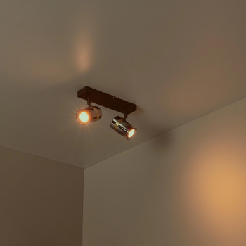 Lucide UPTON - stropní bodové svítidlo - 2xGU10 - černá / kouřově šedá, LUCIDE, TRENDY svítidla