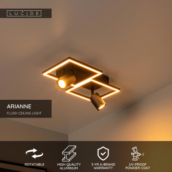 Lucide ARIANNE - stropní svítidlo - LED - 2xGU10 - černé, LUCIDE, TRENDY svítidla