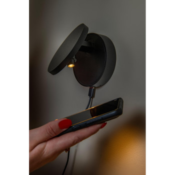 Lucide UFOR - nástěnné svítidlo - Ø 12 cm - LED stmívatelné - 1800K/3000K - černé, LUCIDE, TRENDY svítidla