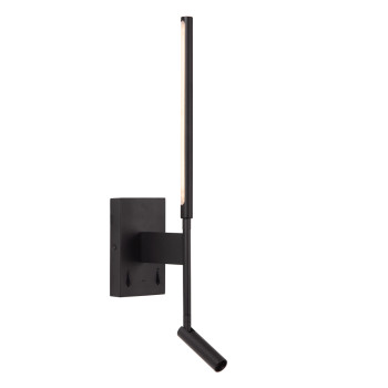 Lucide FINAN - nástěnné svítidlo - LED - USB nabíječka - černé, LUCIDE, TRENDY svítidla