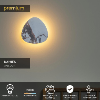 Lucide Premium KAMIEN - nástěnné svítidlo - LED - 1x6W 2700K - bílé, LUCIDE, TRENDY svítidla