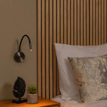 Lucide Premium ASJA - dobíjecí nástěnná lampička - baterie - LED 3 kroky stmívání - 1x3W 2700K - šedá, LUCIDE, TRENDY svítidla