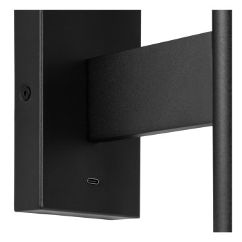 Lucide FINAN - nástěnné svítidlo - LED - 1x6W 2700K - USB nabíječka - černé, LUCIDE, TRENDY svítidla