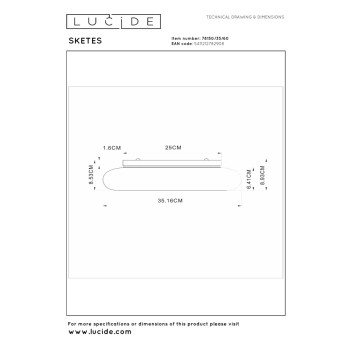 Lucide SKETES - nástěnné svítidlo - Ø 35,2 cm - LED stmívatelné - CCT - 1x18W 2700K/5000K - průhledná, LUCIDE, TRENDY svítidla