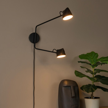 Lucide MILNE - nástěnné svítidlo - LED stmívatelné - 2x8W 2700K - černé, LUCIDE, TRENDY svítidla