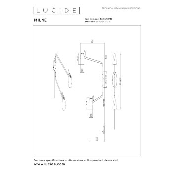 Lucide MILNE - nástěnné svítidlo - LED stmívatelné - 2x8W 2700K - černé, LUCIDE, TRENDY svítidla