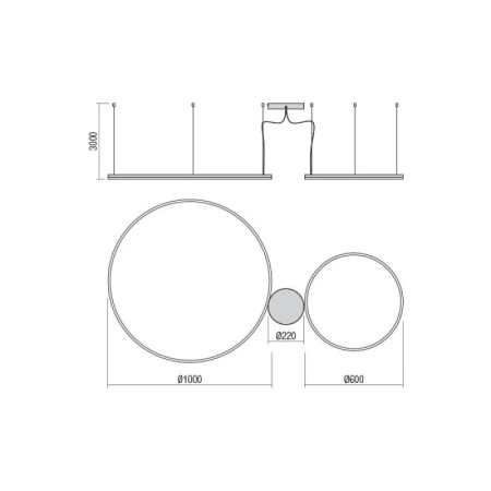 Závěsné LED svítidlo ORBIT 40,5W+68W/220-240V - stmívatelné, REDO, TRENDY svítidla